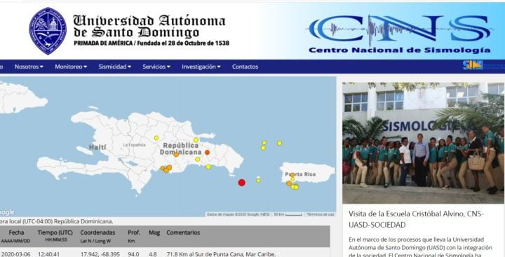 Temblor de intensidad 4.8 sacude a la República Dominicana
