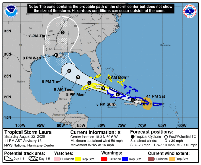 Tormenta Laura toca suelos dominicanos
