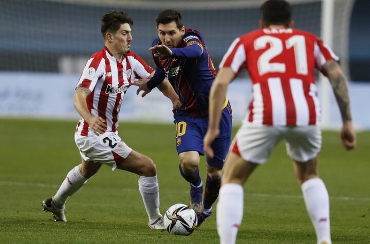 Con un gol de tiro libre de Messi, el Barcelona empata ante el Athletic Bilbao